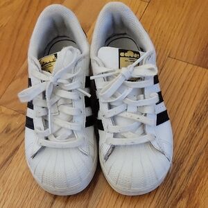 Adidas Kids White and Black Sneakers